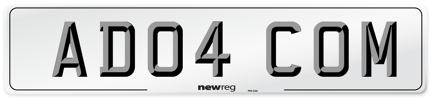 AD04 COM Number Plate from New Reg